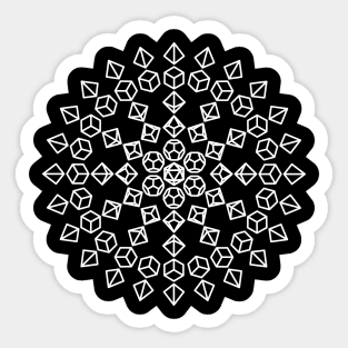 Polyhedral Dice Star White Sticker